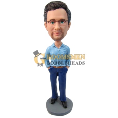 Casual Groomsmen Bobblehead With Hands in Pocket